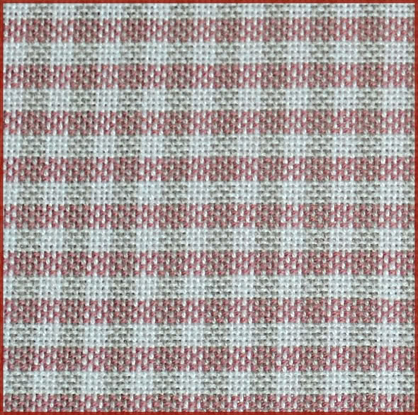 kleinkarierter Unter - Deckenstoff altrosa / beige / mldweiß