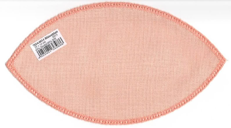 Blattmotiv mit Lochrand in terracotta/ rosa